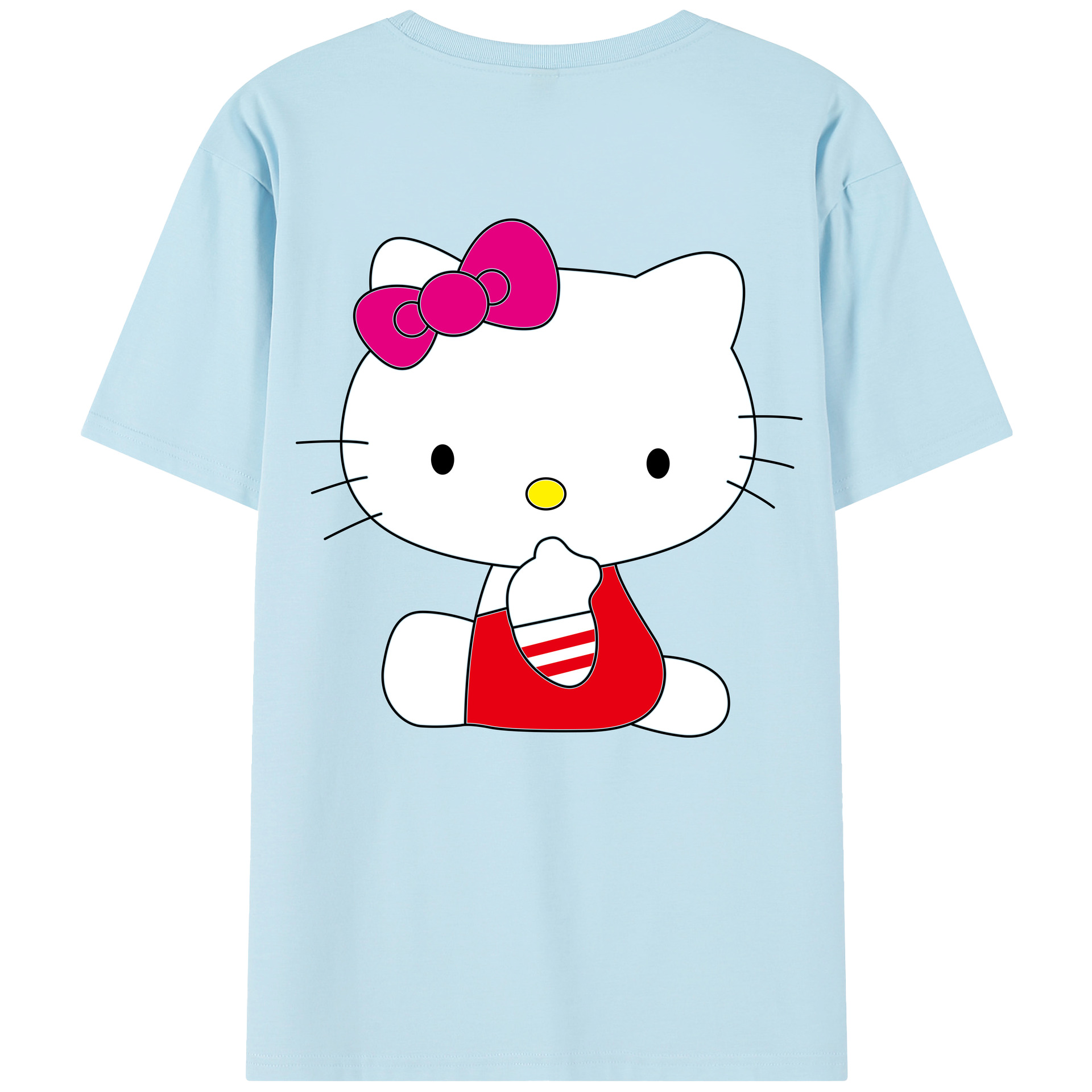 （画像用） Hello Kitty ハローキティ 綿100％半袖Tシャツ（背面プリント）